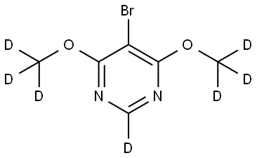 5-bromo-4,6-bis(methoxy-d3)pyrimidine-2-d Struktur