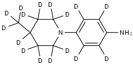 4-(4-(methyl-d3)piperidin-1-yl-2,2,3,3,4,5,5,6,6-d9)benzen-2,3,5,6-d4-amine Struktur