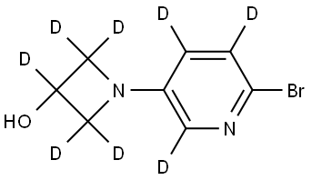 1-(6-bromopyridin-3-yl-2,4,5-d3)azetidin-2,2,3,4,4-d5-3-ol Struktur