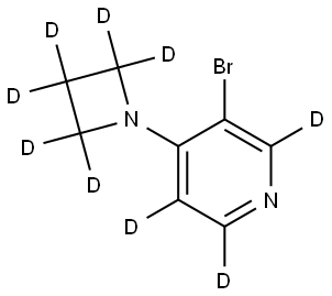 4-(azetidin-1-yl-d6)-3-bromopyridine-2,5,6-d3 Struktur