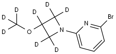 2-bromo-6-(3-(methoxy-d3)azetidin-1-yl-2,2,3,4,4-d5)pyridine Struktur