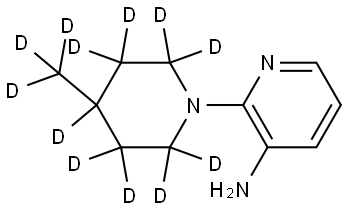 2-(4-(methyl-d3)piperidin-1-yl-2,2,3,3,4,5,5,6,6-d9)pyridin-3-amine Struktur