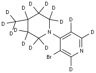 3-bromo-4-(4-(methyl-d3)piperidin-1-yl-2,2,3,3,4,5,5,6,6-d9)pyridine-2,5,6-d3 Struktur