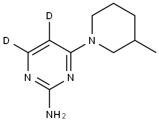 4-(3-methylpiperidin-1-yl)pyrimidin-5,6-d2-2-amine Struktur