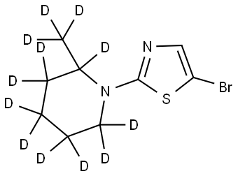 5-bromo-2-(2-(methyl-d3)piperidin-1-yl-2,3,3,4,4,5,5,6,6-d9)thiazole Struktur