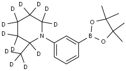 2-(methyl-d3)-1-(3-(4,4,5,5-tetramethyl-1,3,2-dioxaborolan-2-yl)phenyl)piperidine-2,3,3,4,4,5,5,6,6-d9 Struktur