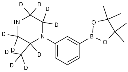 2-(methyl-d3)-1-(3-(4,4,5,5-tetramethyl-1,3,2-dioxaborolan-2-yl)phenyl)piperazine-2,3,3,5,5,6,6-d7 Struktur