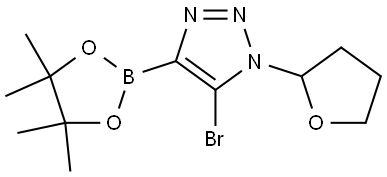 5-bromo-1-(tetrahydrofuran-2-yl)-4-(4,4,5,5-tetramethyl-1,3,2-dioxaborolan-2-yl)-1H-1,2,3-triazole Struktur