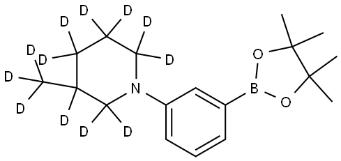 3-(methyl-d3)-1-(3-(4,4,5,5-tetramethyl-1,3,2-dioxaborolan-2-yl)phenyl)piperidine-2,2,3,4,4,5,5,6,6-d9 Struktur