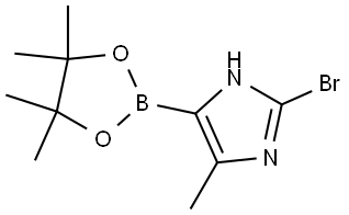 2-bromo-5-methyl-4-(4,4,5,5-tetramethyl-1,3,2-dioxaborolan-2-yl)-1H-imidazole Struktur