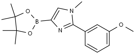 2-(3-methoxyphenyl)-1-methyl-4-(4,4,5,5-tetramethyl-1,3,2-dioxaborolan-2-yl)-1H-imidazole Struktur