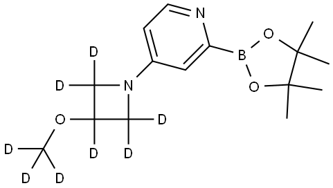 4-(3-(methoxy-d3)azetidin-1-yl-2,2,3,4,4-d5)-2-(4,4,5,5-tetramethyl-1,3,2-dioxaborolan-2-yl)pyridine Struktur