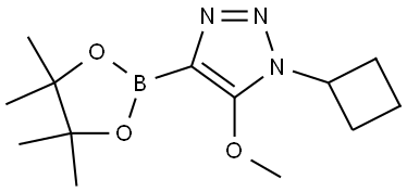 1-cyclobutyl-5-methoxy-4-(4,4,5,5-tetramethyl-1,3,2-dioxaborolan-2-yl)-1H-1,2,3-triazole Struktur