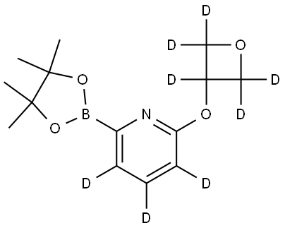 2-((oxetan-3-yl-d5)oxy)-6-(4,4,5,5-tetramethyl-1,3,2-dioxaborolan-2-yl)pyridine-3,4,5-d3 Struktur