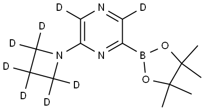 2-(azetidin-1-yl-d6)-6-(4,4,5,5-tetramethyl-1,3,2-dioxaborolan-2-yl)pyrazine-3,5-d2 Struktur