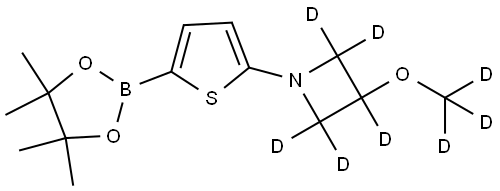 3-(methoxy-d3)-1-(5-(4,4,5,5-tetramethyl-1,3,2-dioxaborolan-2-yl)thiophen-2-yl)azetidine-2,2,3,4,4-d5 Struktur