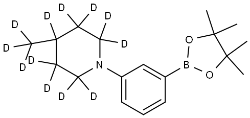 4-(methyl-d3)-1-(3-(4,4,5,5-tetramethyl-1,3,2-dioxaborolan-2-yl)phenyl)piperidine-2,2,3,3,4,5,5,6,6-d9 Struktur