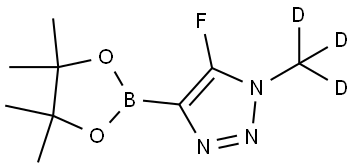 5-fluoro-1-(methyl-d3)-4-(4,4,5,5-tetramethyl-1,3,2-dioxaborolan-2-yl)-1H-1,2,3-triazole Struktur