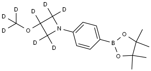 3-(methoxy-d3)-1-(4-(4,4,5,5-tetramethyl-1,3,2-dioxaborolan-2-yl)phenyl)azetidine-2,2,3,4,4-d5 Struktur