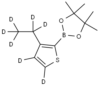 2-(3-(ethyl-d5)thiophen-2-yl-4,5-d2)-4,4,5,5-tetramethyl-1,3,2-dioxaborolane Struktur