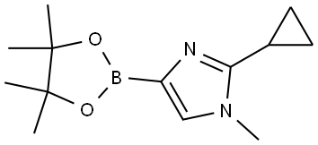 2-cyclopropyl-1-methyl-4-(4,4,5,5-tetramethyl-1,3,2-dioxaborolan-2-yl)-1H-imidazole Struktur