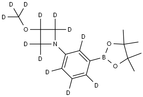 3-(methoxy-d3)-1-(3-(4,4,5,5-tetramethyl-1,3,2-dioxaborolan-2-yl)phenyl-2,4,5,6-d4)azetidine-2,2,3,4,4-d5 Struktur