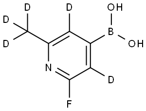 (2-fluoro-6-(methyl-d3)pyridin-4-yl-3,5-d2)boronic acid Struktur