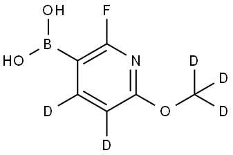 (2-fluoro-6-(methoxy-d3)pyridin-3-yl-4,5-d2)boronic acid Struktur