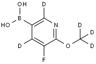 (5-fluoro-6-(methoxy-d3)pyridin-3-yl-2,4-d2)boronic acid Struktur