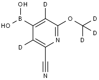 (2-cyano-6-(methoxy-d3)pyridin-4-yl-3,5-d2)boronic acid Struktur