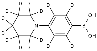 (4-(piperidin-1-yl-d10)phenyl-2,3,5,6-d4)boronic acid Struktur