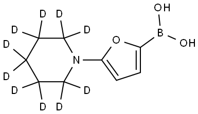 (5-(piperidin-1-yl-d10)furan-2-yl)boronic acid Struktur