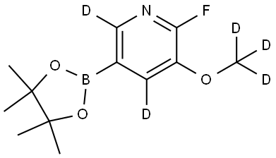 2-fluoro-3-(methoxy-d3)-5-(4,4,5,5-tetramethyl-1,3,2-dioxaborolan-2-yl)pyridine-4,6-d2 Struktur