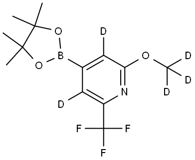 2-(methoxy-d3)-4-(4,4,5,5-tetramethyl-1,3,2-dioxaborolan-2-yl)-6-(trifluoromethyl)pyridine-3,5-d2 Struktur