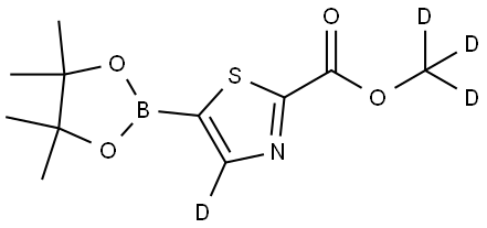 methyl-d3 5-(4,4,5,5-tetramethyl-1,3,2-dioxaborolan-2-yl)thiazole-2-carboxylate-4-d Struktur