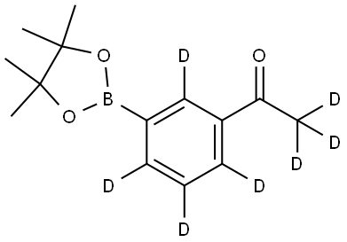 1-(3-(4,4,5,5-tetramethyl-1,3,2-dioxaborolan-2-yl)phenyl-2,4,5,6-d4)ethan-1-one-2,2,2-d3 Struktur