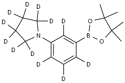 1-(3-(4,4,5,5-tetramethyl-1,3,2-dioxaborolan-2-yl)phenyl-2,4,5,6-d4)pyrrolidine-2,2,3,3,4,4,5,5-d8 Struktur