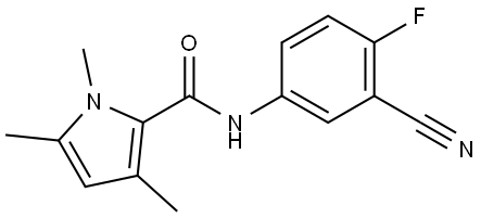 N-(3-cyano-4-fluorophenyl)-1,3,5-trimethyl-1H-pyrrole-2-carboxamide Struktur