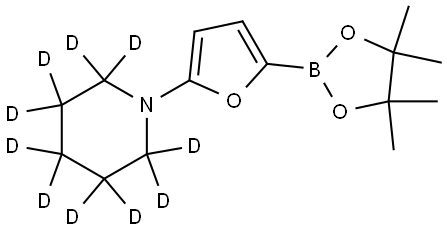 1-(5-(4,4,5,5-tetramethyl-1,3,2-dioxaborolan-2-yl)furan-2-yl)piperidine-2,2,3,3,4,4,5,5,6,6-d10 Struktur