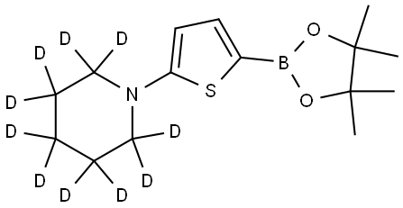 1-(5-(4,4,5,5-tetramethyl-1,3,2-dioxaborolan-2-yl)thiophen-2-yl)piperidine-2,2,3,3,4,4,5,5,6,6-d10 Struktur