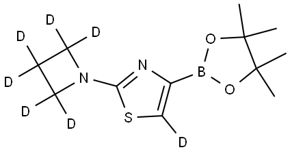 2-(azetidin-1-yl-d6)-4-(4,4,5,5-tetramethyl-1,3,2-dioxaborolan-2-yl)thiazole-5-d Struktur