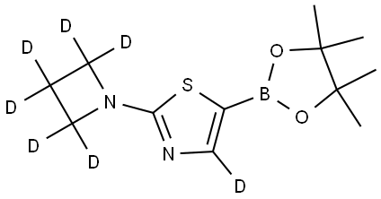 2-(azetidin-1-yl-d6)-5-(4,4,5,5-tetramethyl-1,3,2-dioxaborolan-2-yl)thiazole-4-d Struktur