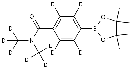 N,N-bis(methyl-d3)-4-(4,4,5,5-tetramethyl-1,3,2-dioxaborolan-2-yl)benzamide-2,3,5,6-d4 Struktur