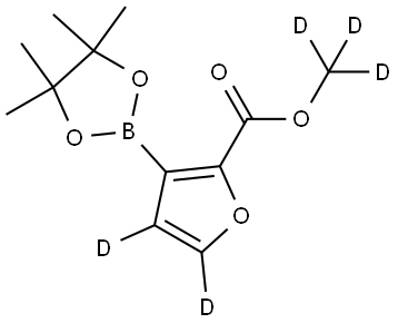 methyl-d3 3-(4,4,5,5-tetramethyl-1,3,2-dioxaborolan-2-yl)furan-2-carboxylate-4,5-d2 Struktur