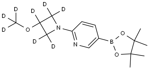 2-(3-(methoxy-d3)azetidin-1-yl-2,2,3,4,4-d5)-5-(4,4,5,5-tetramethyl-1,3,2-dioxaborolan-2-yl)pyridine Struktur