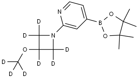 2-(3-(methoxy-d3)azetidin-1-yl-2,2,3,4,4-d5)-4-(4,4,5,5-tetramethyl-1,3,2-dioxaborolan-2-yl)pyridine Struktur