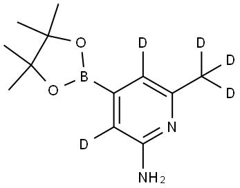 6-(methyl-d3)-4-(4,4,5,5-tetramethyl-1,3,2-dioxaborolan-2-yl)pyridin-3,5-d2-2-amine Struktur