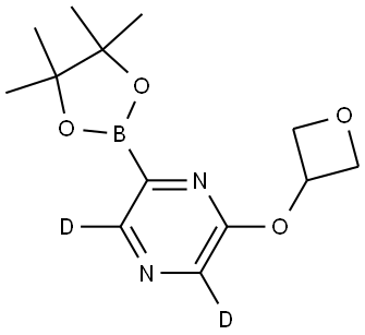 2-(oxetan-3-yloxy)-6-(4,4,5,5-tetramethyl-1,3,2-dioxaborolan-2-yl)pyrazine-3,5-d2 Struktur