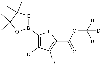 methyl-d3 5-(4,4,5,5-tetramethyl-1,3,2-dioxaborolan-2-yl)furan-2-carboxylate-3,4-d2 Struktur