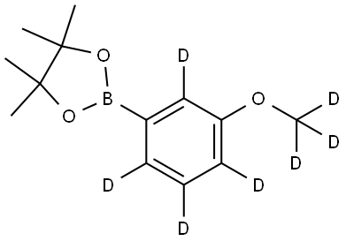 2-(3-(methoxy-d3)phenyl-2,4,5,6-d4)-4,4,5,5-tetramethyl-1,3,2-dioxaborolane Struktur